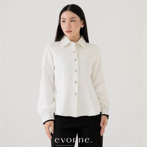 EVONNE Aina Kemeja Mewah Wanita Top Blouse Atasan Wanita Elegan Lembut Simple