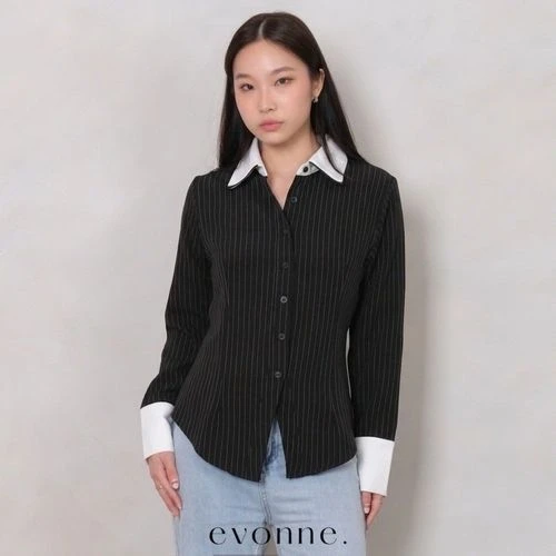 EVONNE Wonnie Shirt Kemeja Stripe Wanita